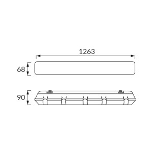 Struhm Lampa liniowa szczelna HERMAN do świetl. LED G13 36W IP65 szara