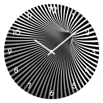 Zegar Glass Clock OP-ART. śr. 30 cm