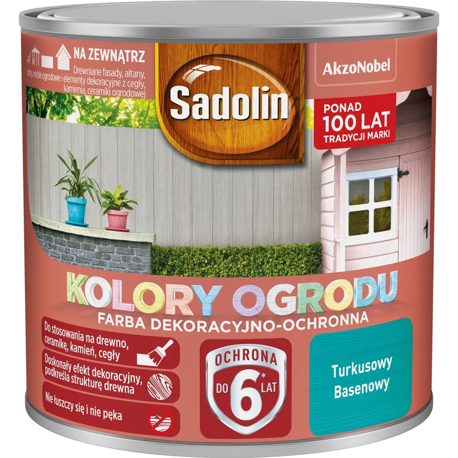 Sadolin Kolory ogrodu farba zewnętrzna turkusowy basen 250 ml