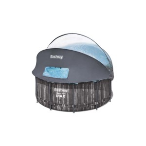 Basen Bestway z szarym zadaszeniem. Idealny jako zadaszenie basenowe.